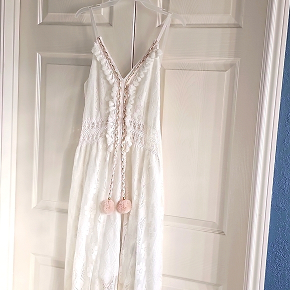 NWOT White Maxi Lace Sundress w adjustable Spaghetti Straps 2XL White - Picture 5 of 16